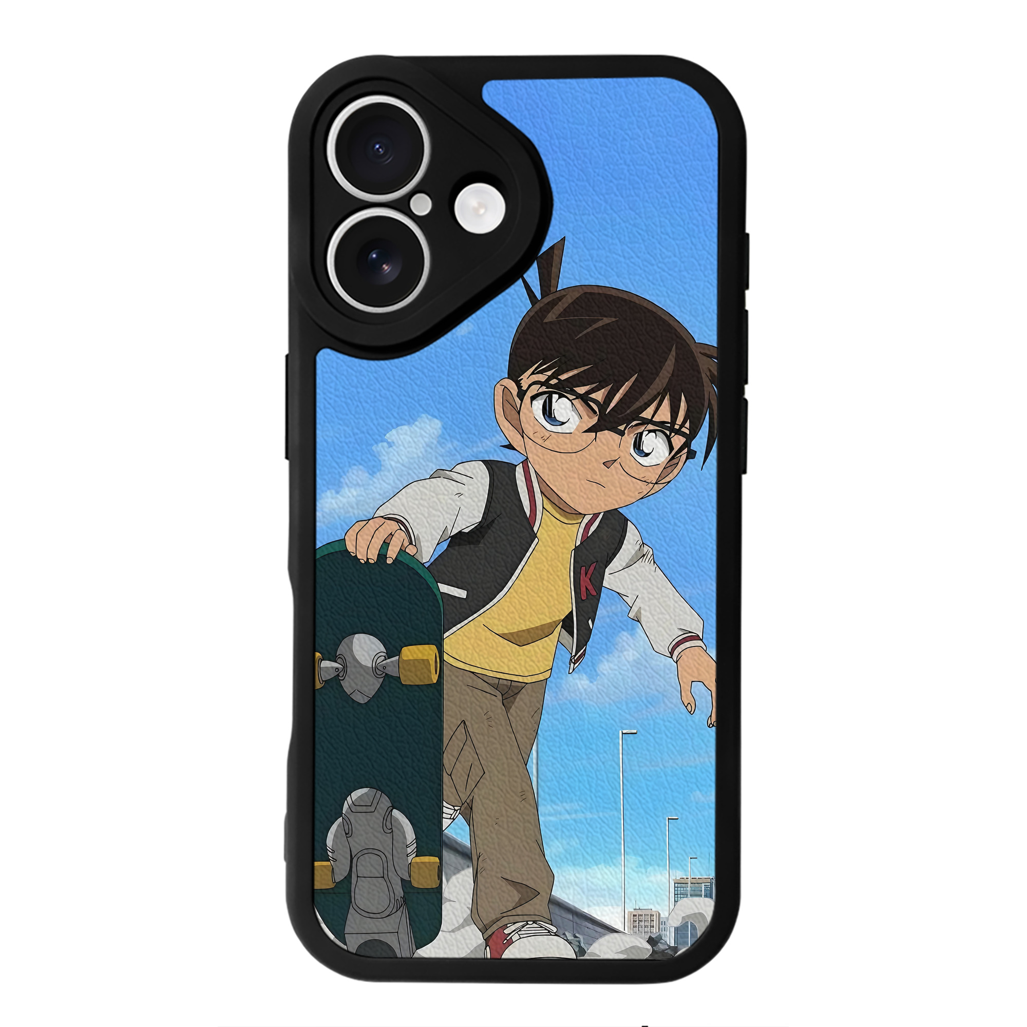 （画像用） 名探偵コナン Detective Conan 【iPhone 16シリーズ対応】シリコンスマホケース（レザー調） 材質：シリコン